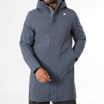 K-Way - Thomas Bonded Blauw Grijs Hooded Zip Parka
