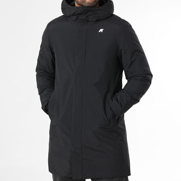 K-Way - Parka negra con capucha y cremallera Thomas Warm Ottoman