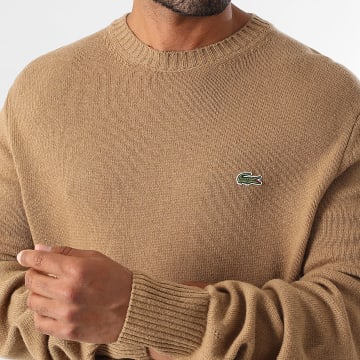 Lacoste - Pull Logo Brodé Crocodile Classic Fit Camel