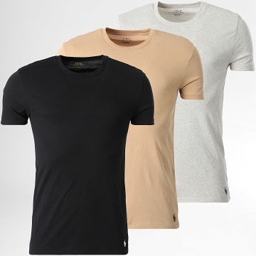 Polo Ralph Lauren - Lot De 3 Tee Shirts Original Player Noir Gris Clair Chiné Beige
