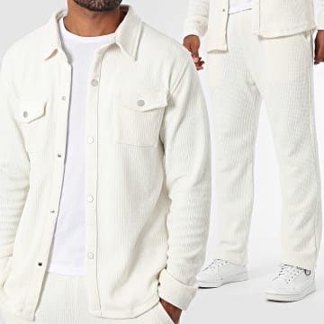 Uniplay - Conjunto de camisa de manga larga y pantalón Beige claro