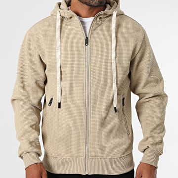 Uniplay - Chaqueta con capucha y cremallera Waffle 067 Beige Oscuro