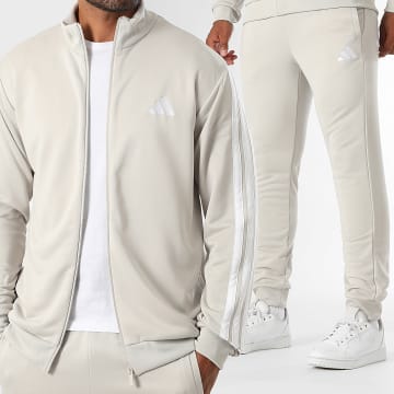 Adidas Sportswear - Ensemble De Survetement A Bandes 3 Stripes JX5519 Beige