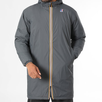 K-Way - Le Vrai 4.0 Eiffel East Warme Houtskoolgrijze Lange Parka