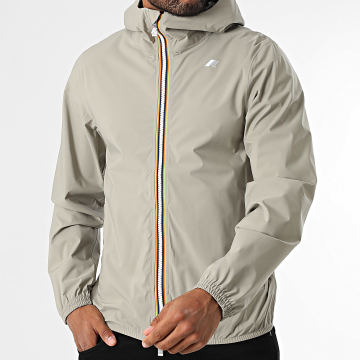 K-Way - Jack Stretch Dot Beige Hooded Zip Jacket