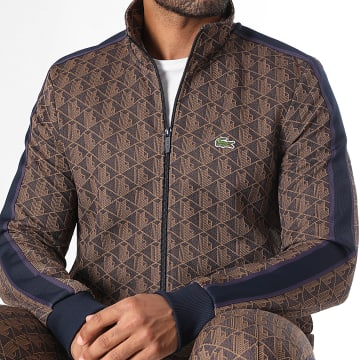 Lacoste - Veste Zippée Logo Brodé Crocodile Regular Fit Violet Camel