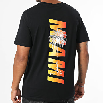 Luxury Lovers - Tee Shirt Oversize Large Sunset Palm Zwart Oranje Geel