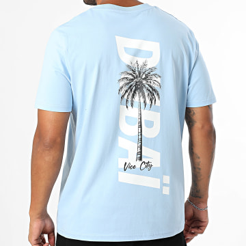 Luxury Lovers - Oversized T-shirt Dubai Palm Lichtblauw Wit