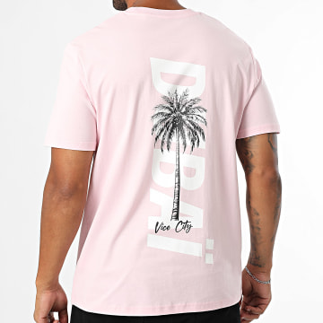 Luxury Lovers - Oversized T-shirt Dubai Palm Roze Wit