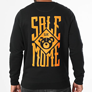 Sale Môme Paris - Sweat Crewneck Nounours Squarred Noir Orange