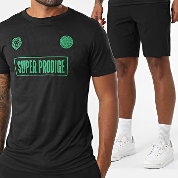 Super Prodige - Conjunto de pantalón corto y camiseta Atlas FC Tech SP Negro Verde