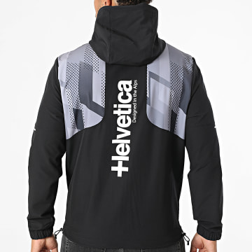 Helvetica - Denis Negro Gris Chaqueta con capucha y cremallera