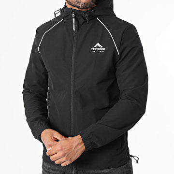 Helvetica - Wells Hooded Zip Jacket Black