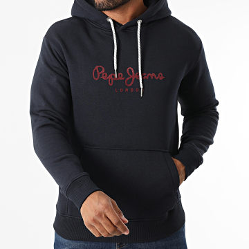 Pepe Jeans - Sweat Capuche Macbeth Plain PM5800009 Bleu Marine
