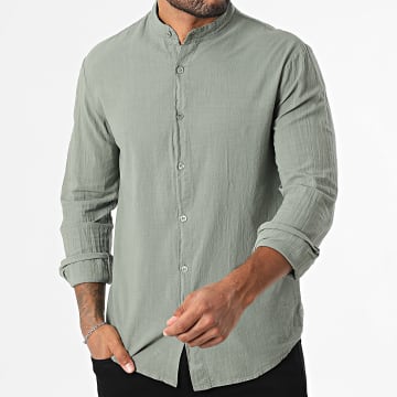 Frilivin - Camisa Manga Larga Oficial Cuello 187 Caqui Verde