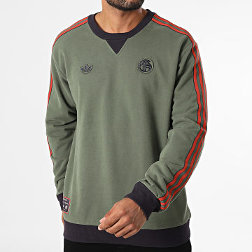 Adidas Sportswear - Sweat Crewneck A Bandes Bayern Munich Icon JM9428 Vert Kaki