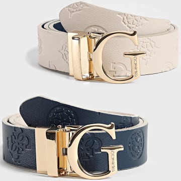 Guess - Omkeerbare damesriem BW7861 Beige Blauw Marine