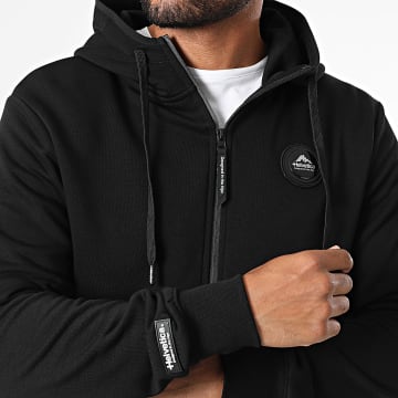 Helvetica - Chaqueta con capucha y cremallera negra Borgia