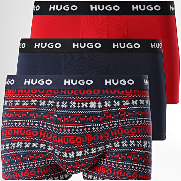 HUGO - Lot De 3 Boxers 50532550 Bleu Marine Rouge