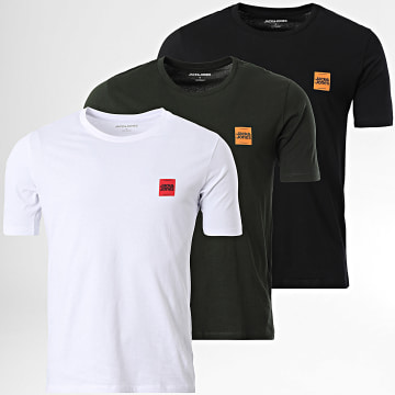 Jack And Jones - Juego De 3 Camisetas Brandy Verde Oscuro Negro Blanco