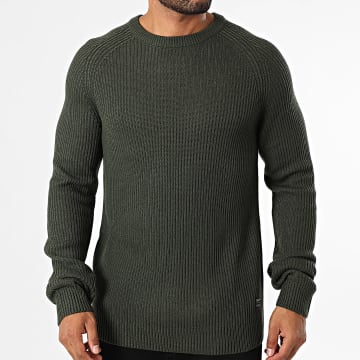 Jack And Jones - Pull Pannel Vert Kaki