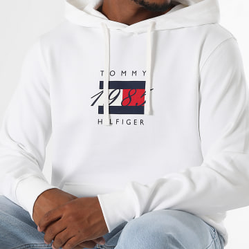 Tommy Hilfiger - Sweat Capuche Linear Flag Graphic 1332 Blanc