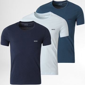 BOSS - Set van 3 T-shirts 50532470 Lichtblauw Eend Blauw Marine