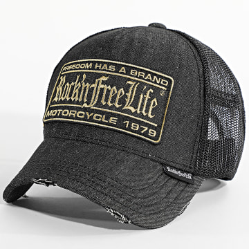 Rock'n Free Life - Trucker Cap Btop N261 Schwarz Meliert Gold