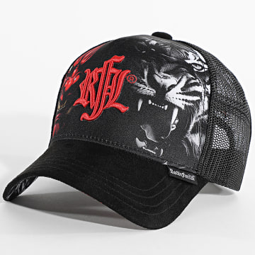 Rock'n Free Life - Trucker Cap Damon N255 Schwarz Grau Rot