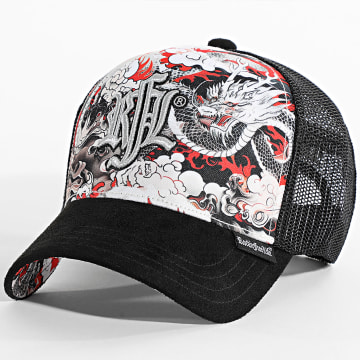 Rock'n Free Life - Drago N231 Trucker Cap Schwarz Weiß Orange