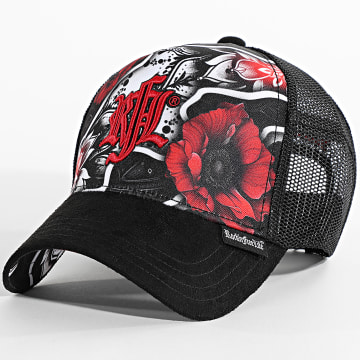 Rock'n Free Life - Trucker Flower Cap N237 Schwarz Floral