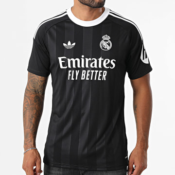 Adidas Originals - Maillot De Foot A Bandes Real Madrid JP4173 Noir Gris Anthracite