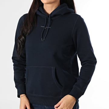 Tommy Jeans - Sweat Capuche Femme Linear 1963 Bleu Marine