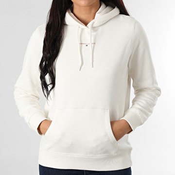 Tommy Jeans - Sweat Capuche Femme Linear 1963 Beige Clair