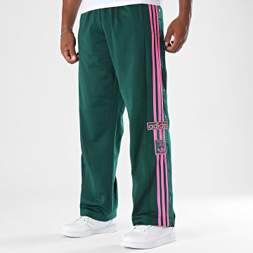 Adidas Originals - Pantalon Jogging A Bandes Adibreak KD6662 Vert Foncé Rose Fluo