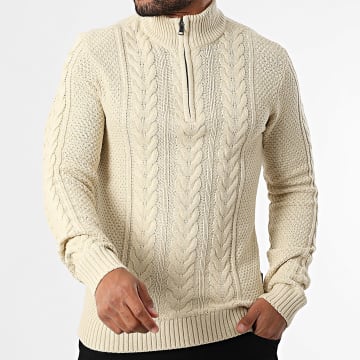 Blend - Basim Beige Ritssluiting Trui