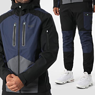 Comme Des Loups - Tuta da ginnastica Utah Blue Navy Black Reflective