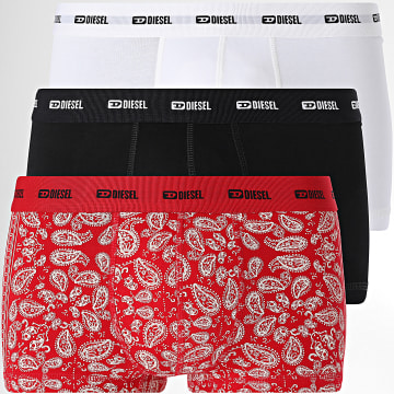 Diesel - Set di 3 boxer A19309-0LKCI Nero Bianco Rosso Bandana