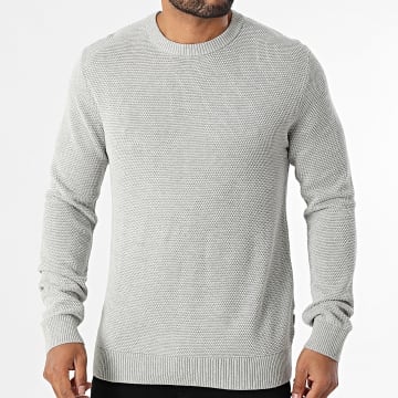 Jack And Jones - Pull Texturé Globe Gris
