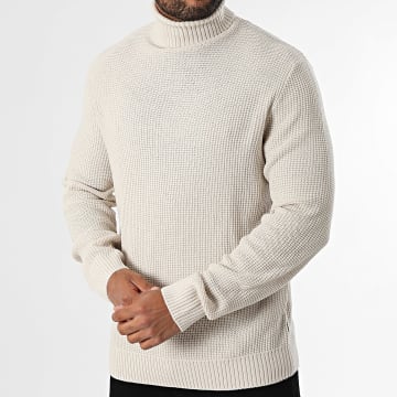 Jack And Jones - Pull Col Roulé Texturé Roy Beige