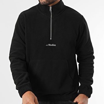 Jack And Jones - Sudadera con cuello de cremallera Soho Fleece Negro