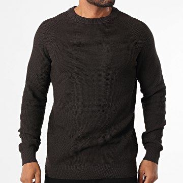 Only And Sons - Pull Texturé Shay Marron Foncé