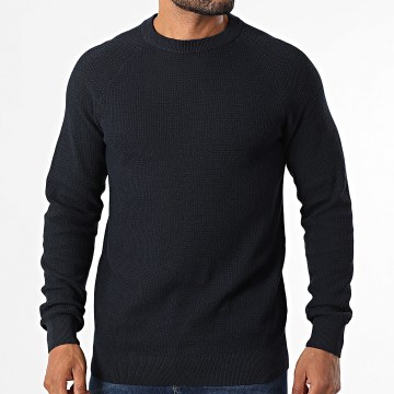 Only And Sons - Pull Texturé Shay Bleu Marine Foncé