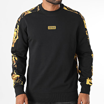 Versace Jeans Couture - Ronde hals Sweat 79GAI336-FS201 Zwart Geel Renaissance Bloemen
