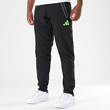 Adidas Performance - Real Madrid JV5323 Negro Verde Fluorescente Regular Fit Jogging Pants