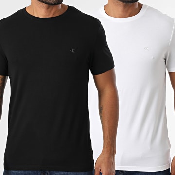 Calvin Klein - Lote de 2 camisetas slim LD245 Negro Blanco