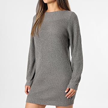 Only - Whitney Megan - Vestito in maglia a maniche lunghe grigio antracite da donna