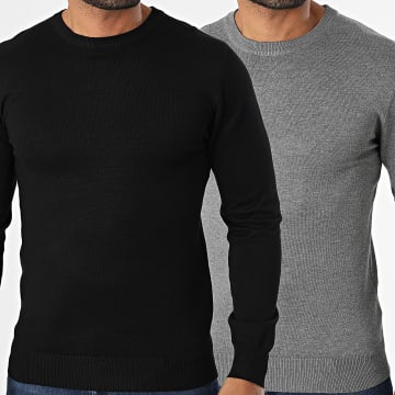 Frilivin - Juego De 2 Suéteres 801 Negro Gris Heather