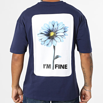 Classic Series - Tee Shirt Oversize Large 572 Bleu Marine Floral