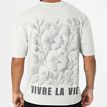 Classic Series - Maglietta oversize Large 574 Grigio chiaro floreale